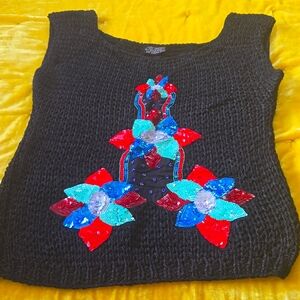 Womens hand knit sweater.